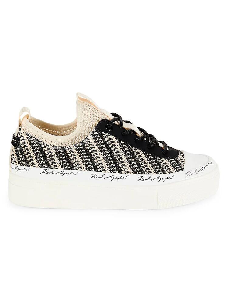 Karl Lagerfeld Paris Women's Cona Low Top Platform Sneakers - Black Cream Cover