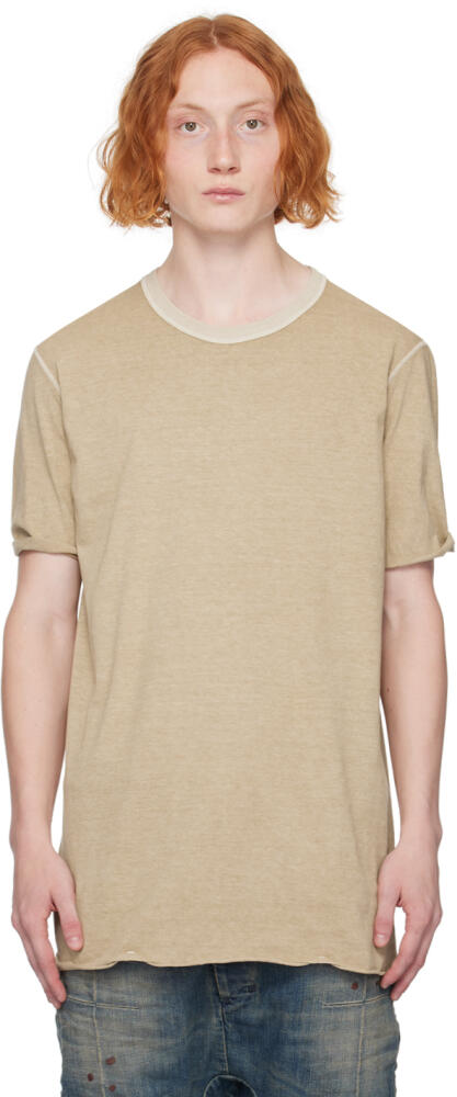 Boris Bidjan Saberi Beige Object-Dyed T-Shirt Cover