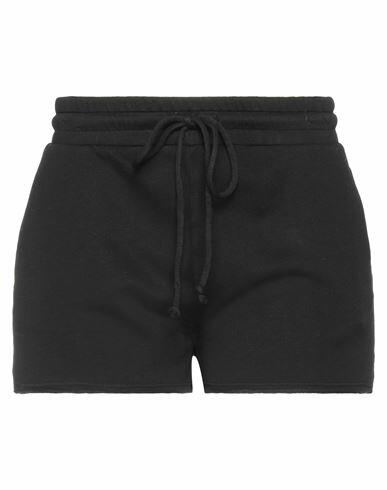 Lanston Woman Shorts & Bermuda Shorts Black Cotton, Tencel Cover