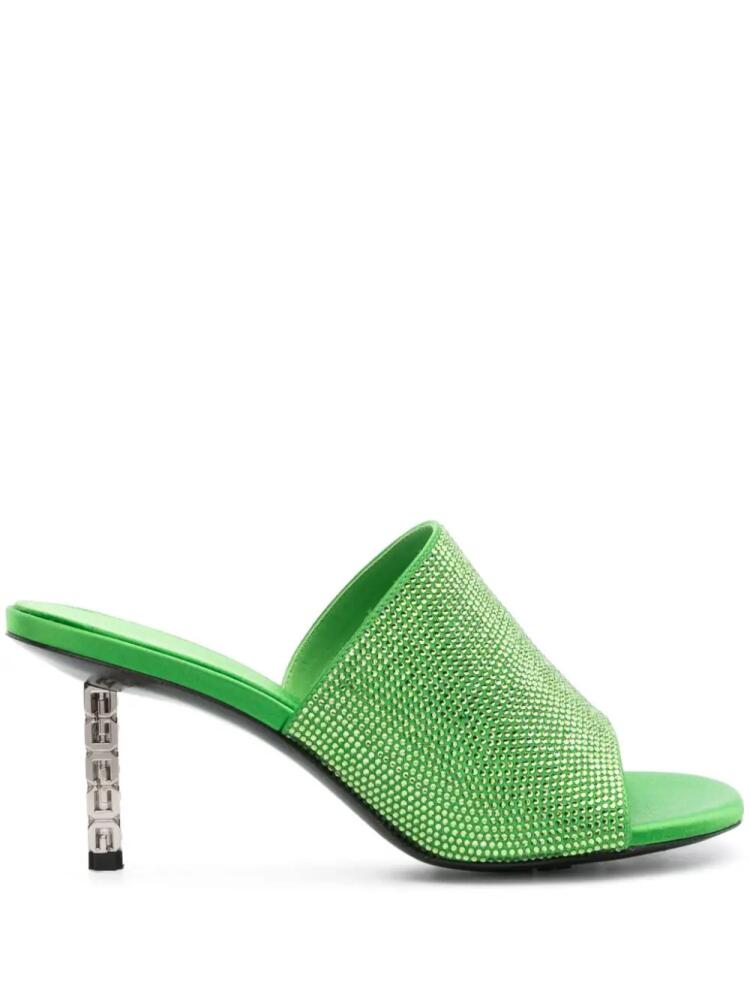 Givenchy G Cube 70mm rhinestone-embellished mules - Green Cover