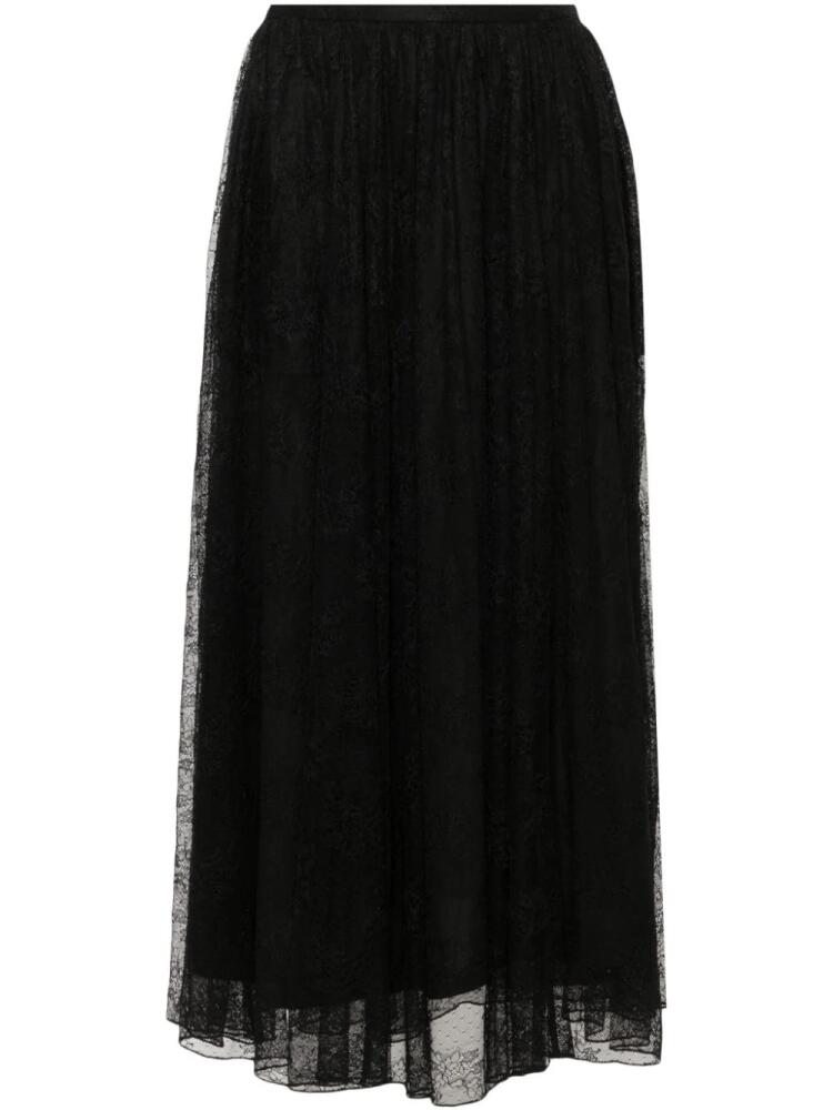 ROTATE BIRGER CHRISTENSEN floral-lace midi skirt - Black Cover