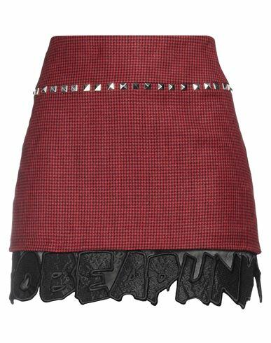 John Richmond Woman Mini skirt Red Wool, Polyester, Acrylic, Acetate, Nylon Cover