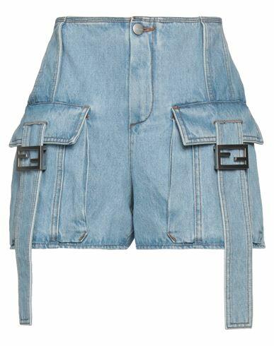 Fendi Woman Denim shorts Blue Cotton Cover