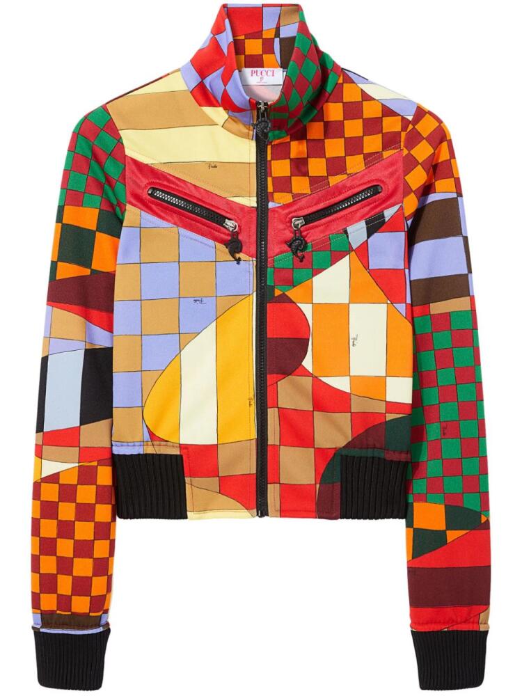 PUCCI Giardino-print panelled bomber jacket - Orange Cover