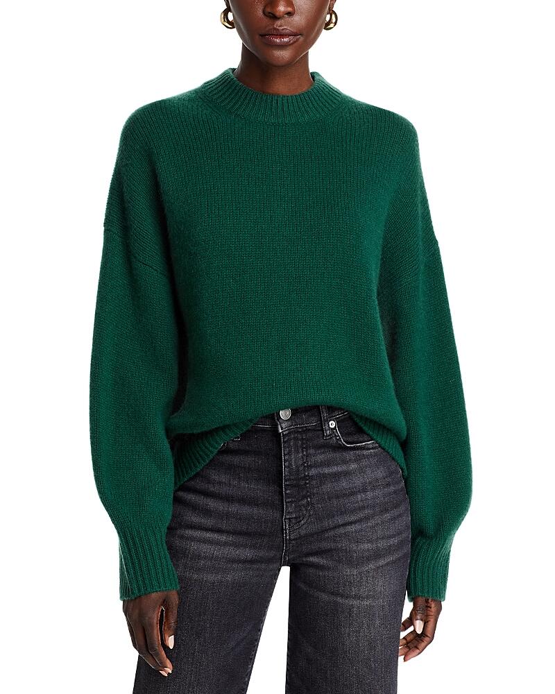 Aqua Cashmere Drop Shoulder Crewneck Sweater - Exclusive Cover