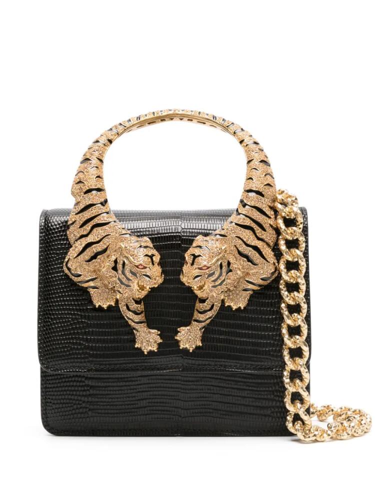 Roberto Cavalli small Roar Tiger-handle tote bag - Black Cover