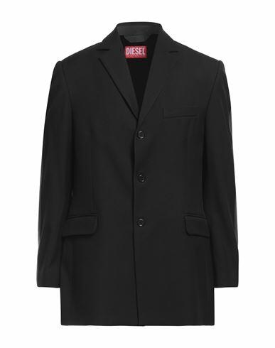 Diesel Man Blazer Black Polyester, Virgin Wool Cover