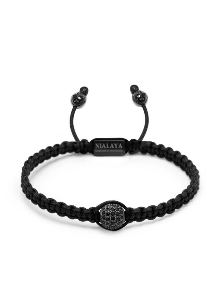 Nialaya Jewelry crystal-embellished cord bracelet - Black Cover