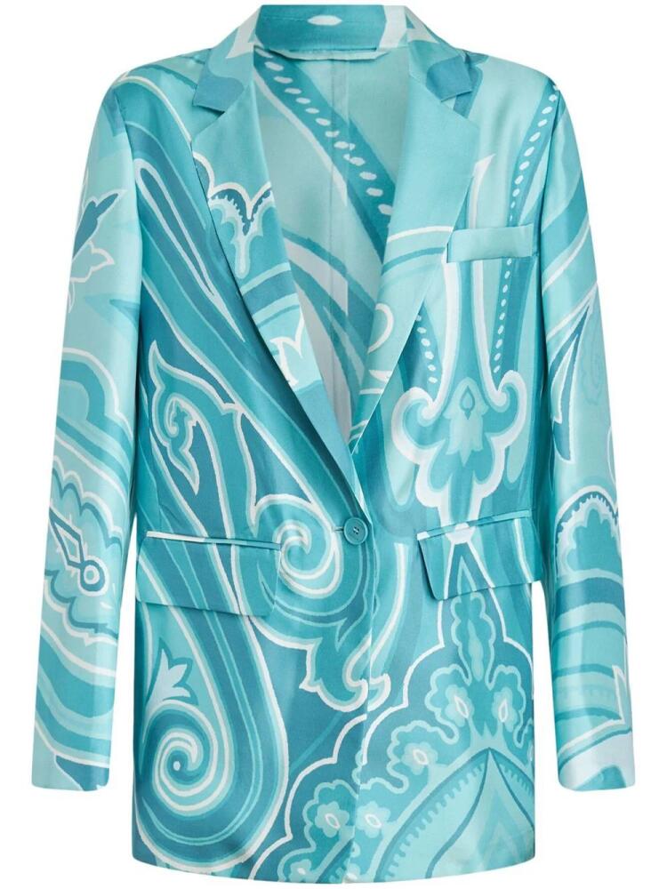 ETRO swirl-print silk blazer - Blue Cover