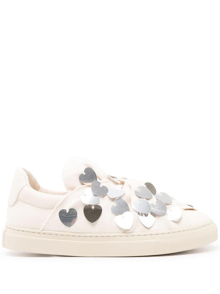 Ports 1961 heart-embellished low-top sneakers - Neutrals Cover