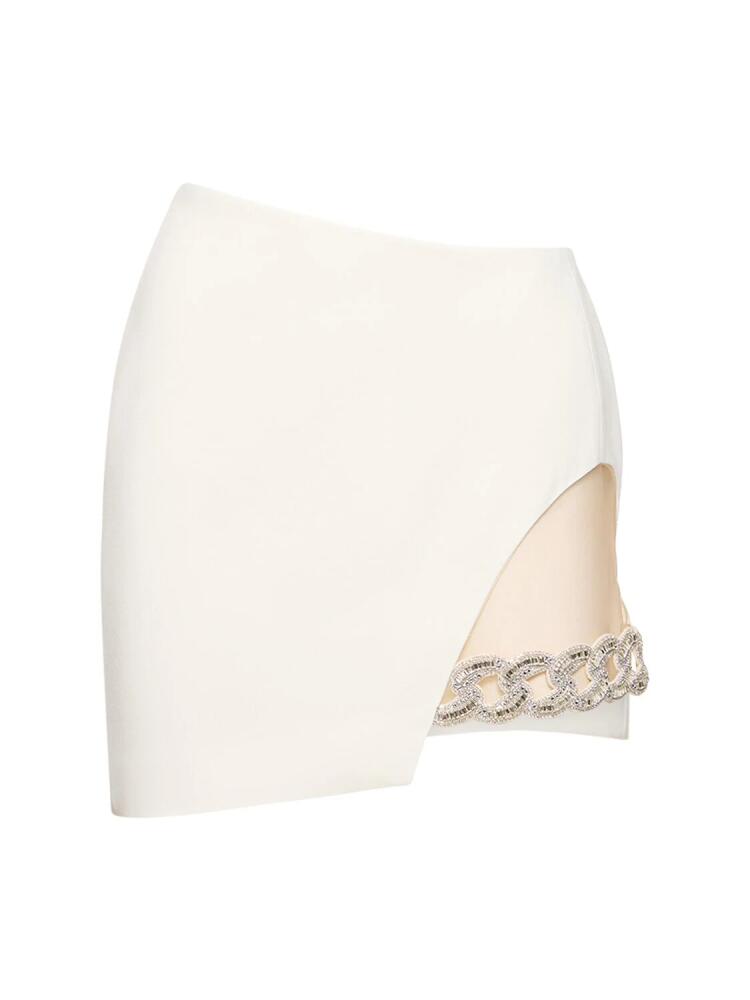 DAVID KOMA Cady Asymmetrical Mini Skirt W/chain Cover