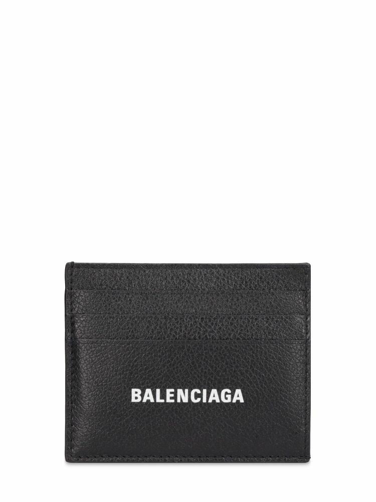 BALENCIAGA Logo Leather Card Holder Cover