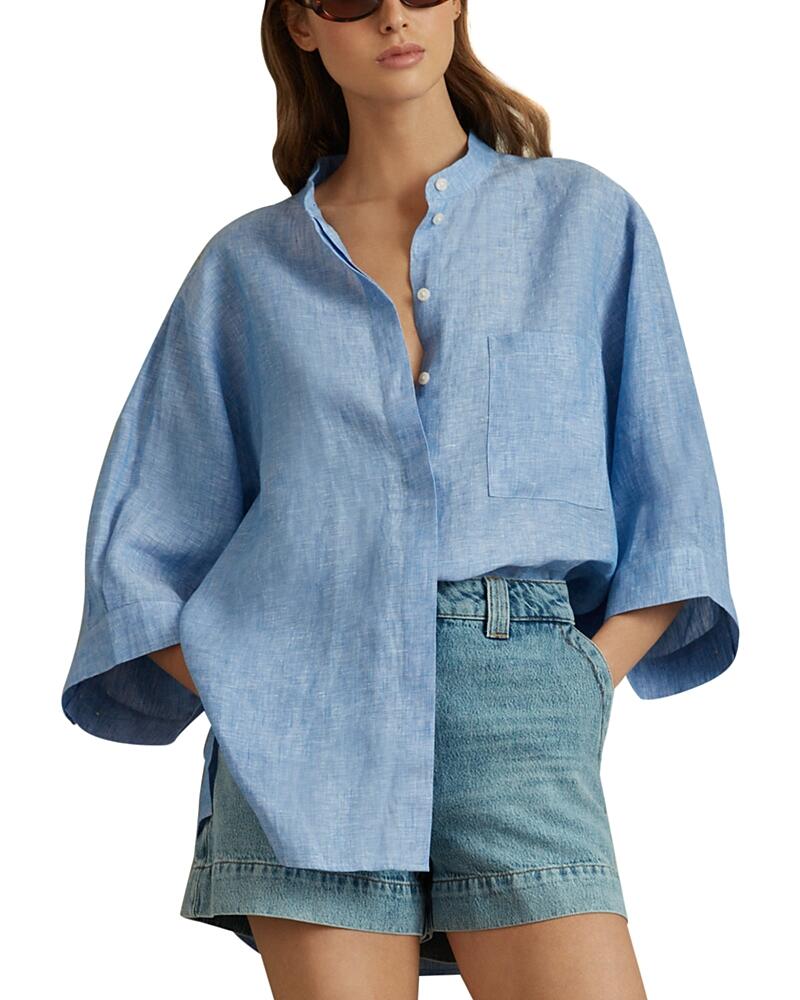 Reiss Winona Button Front Linen Shirt Cover