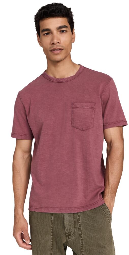 Faherty Sunwashed Pocket Tee Plum Wine Cover