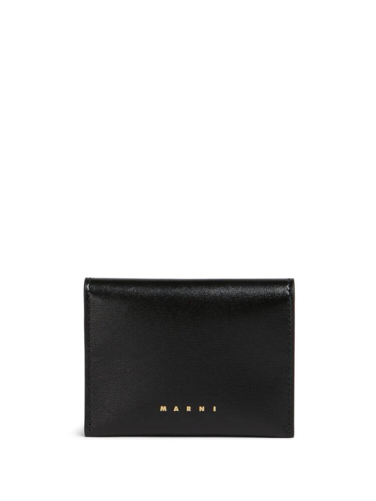 Marni logo-print bi-fold Saffiano cardholder - Black Cover