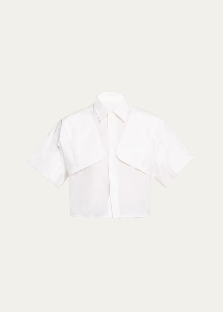 MM6 Maison Margiela Button-Front Poplin Shirt Cover