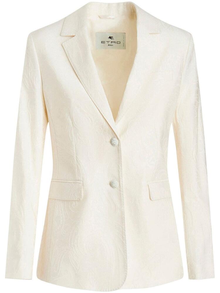 ETRO patterned-jacquard single-breasted blazer - White Cover