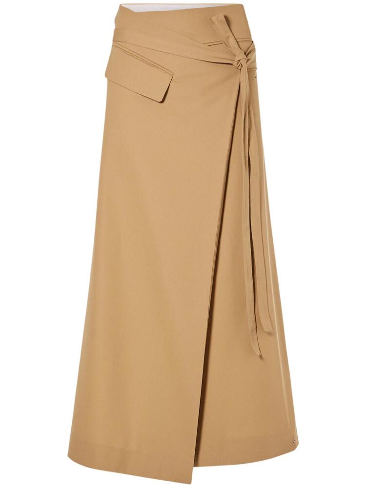 SPORTMAX Deserto Cotton Gabardine Maxi Wrap Skirt Cover