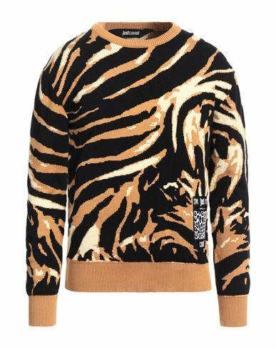 Just Cavalli Man Sweater Camel Cotton, Polyamide Cover