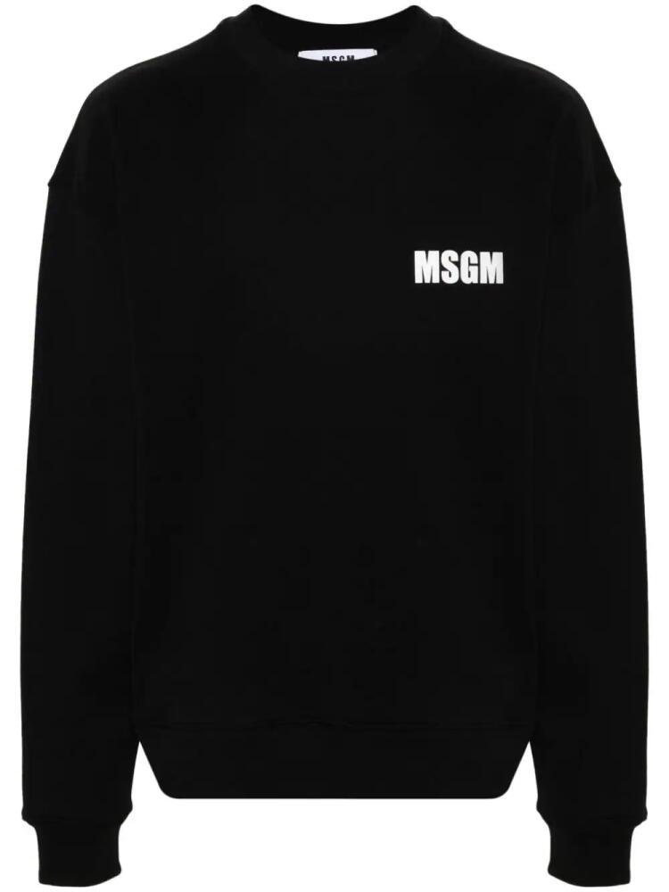 MSGM logo-print cotton sweatshirt - Black Cover