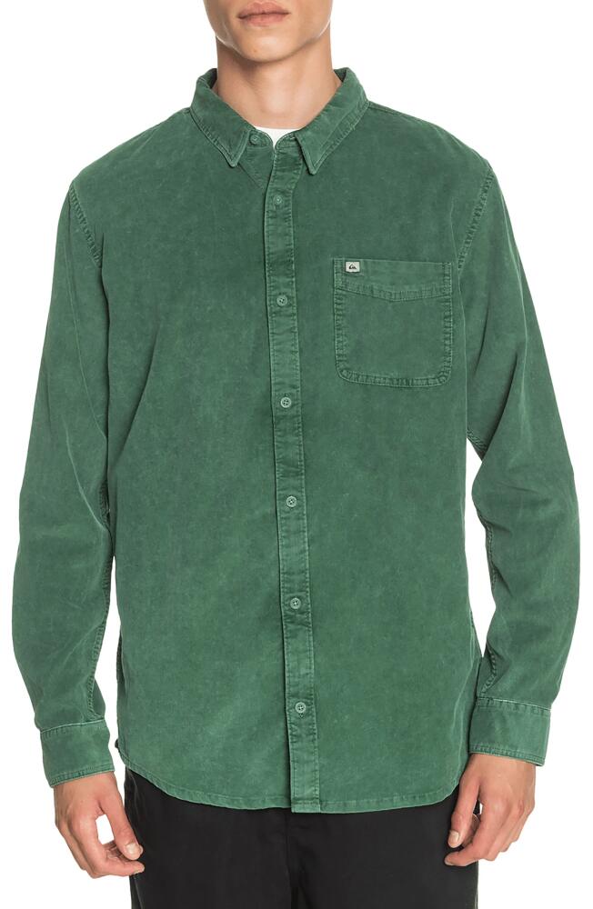 Quiksilver Smoke Trail Button-Up Corduroy Shirt in Greener Pastures Cover