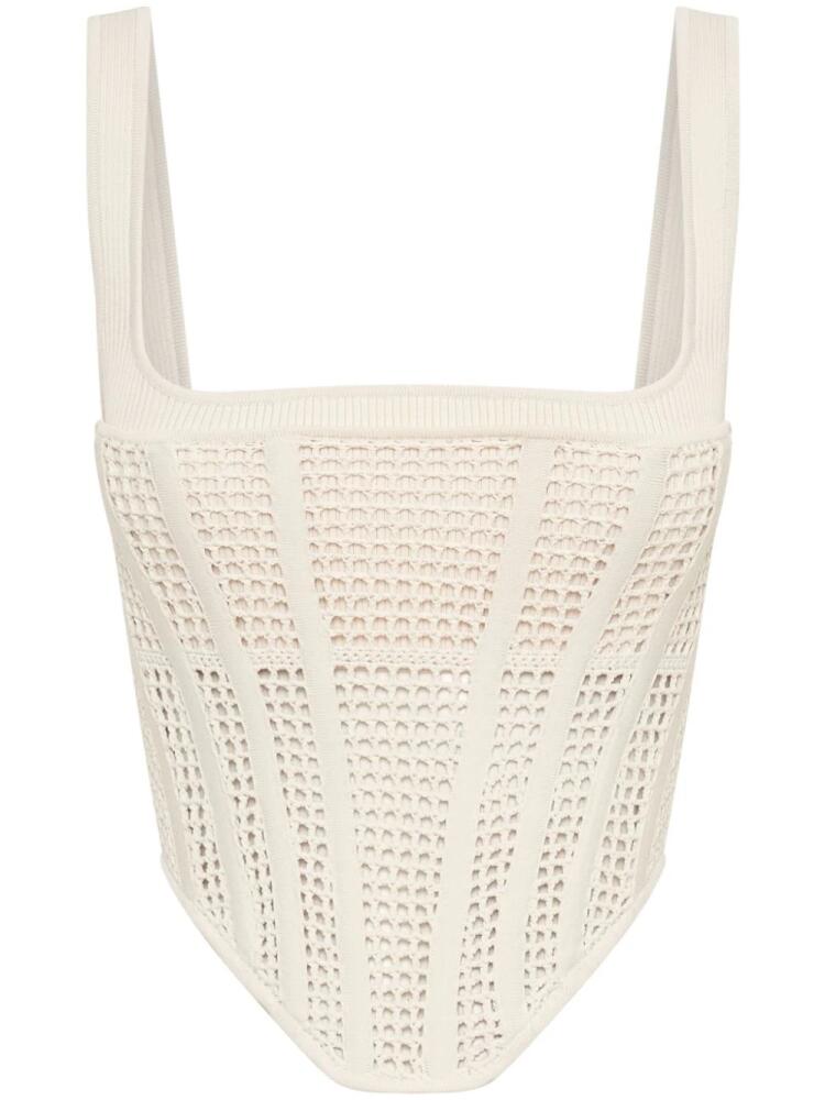 Dion Lee sleeveless crochet-knit corset top - White Cover