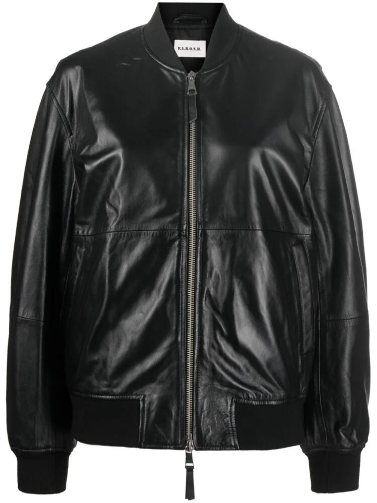 P.A.R.O.S.H. zip-up leather bomber jacket - Black Cover