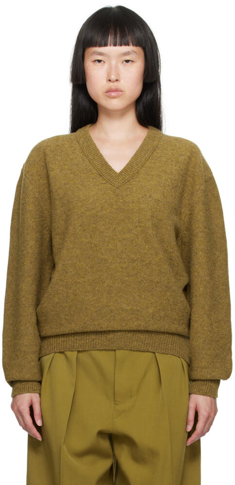 LEMAIRE Khaki V-Neck Sweater Cover