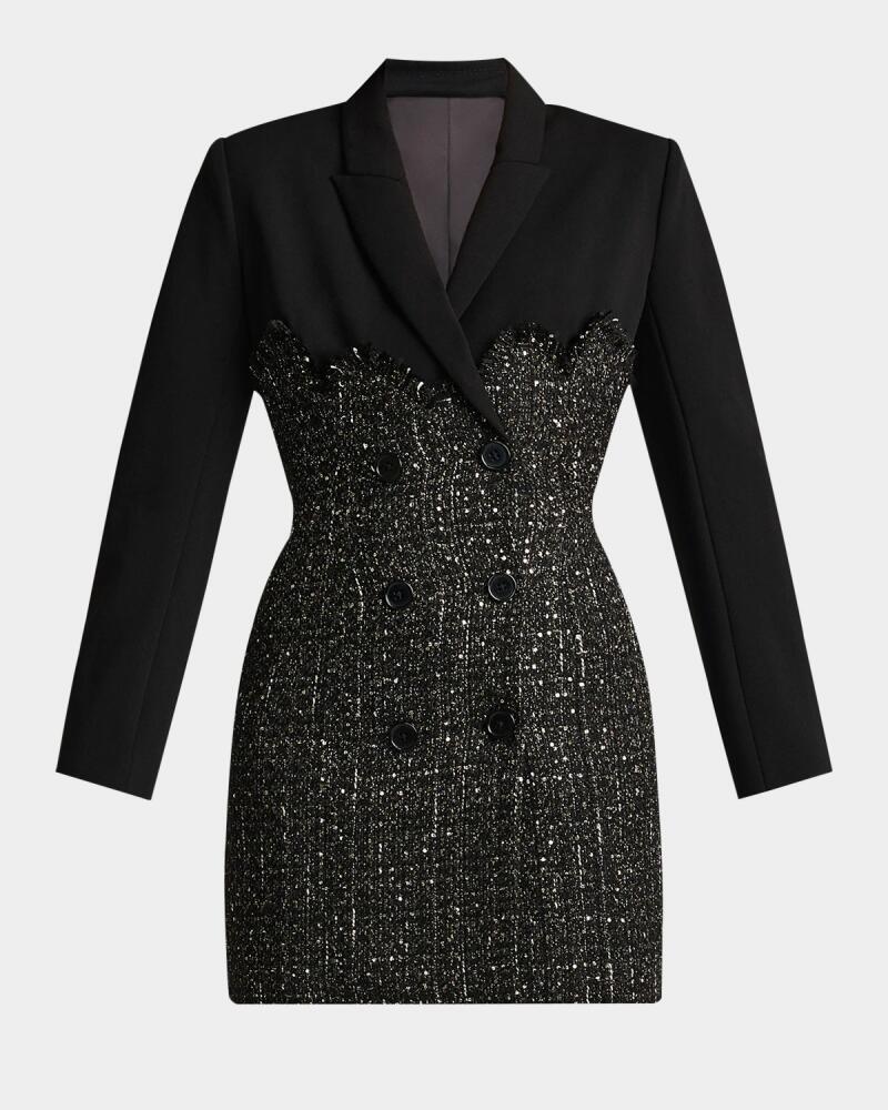 Zac Posen Sequin Tweed Blazer Mini Dress Cover