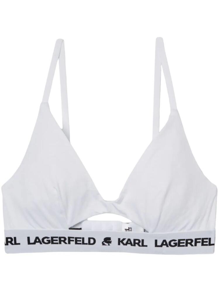 Karl Lagerfeld logo-underband peephole bra - White Cover