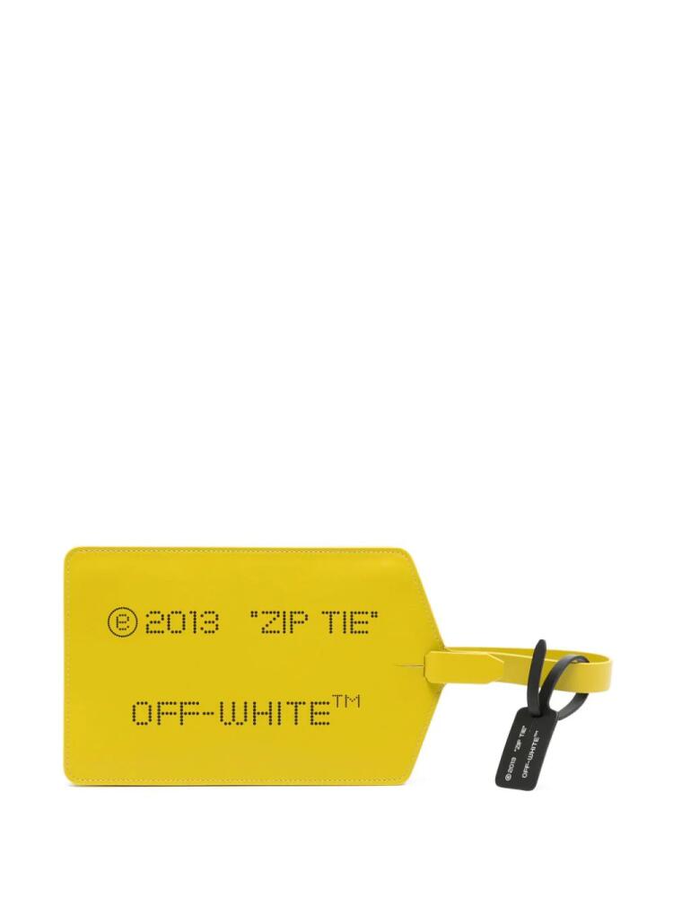 Off-White medium Zip Tie leather clutch bag - Yellow Cover