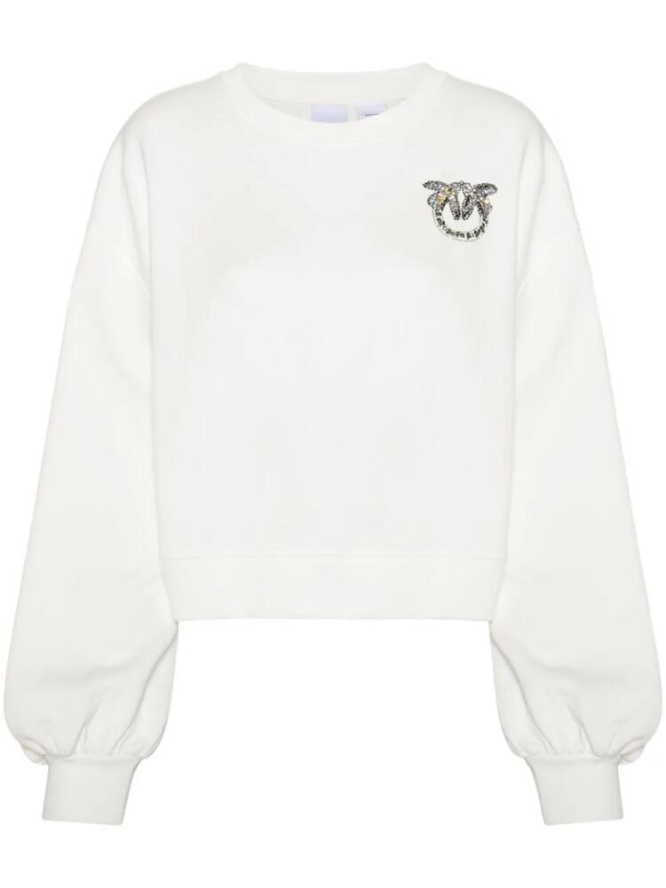 PINKO Love Birds-embellished sweatshirt - White Cover