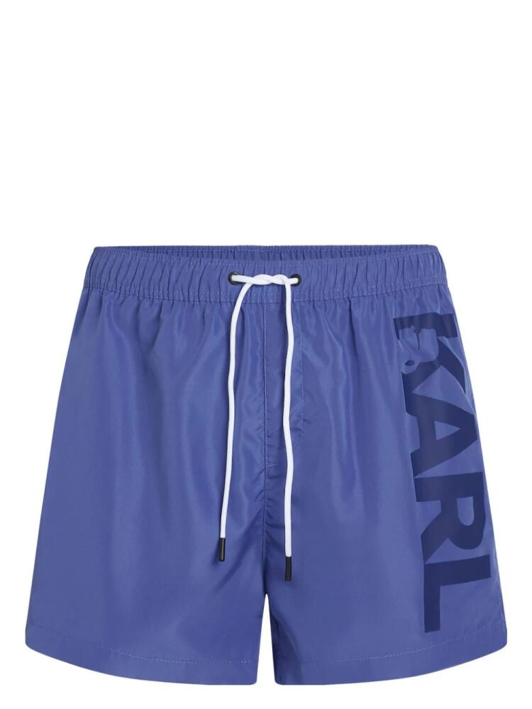 Karl Lagerfeld logo-print swim shorts - Blue Cover