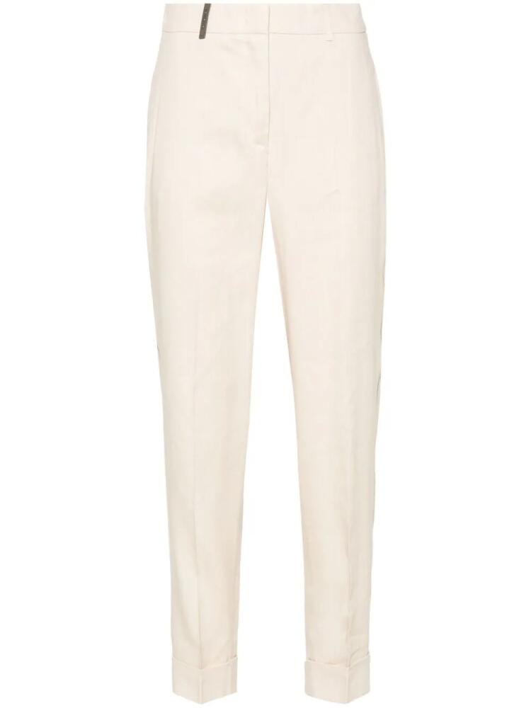 Peserico cropped slim-cut trousers - Neutrals Cover