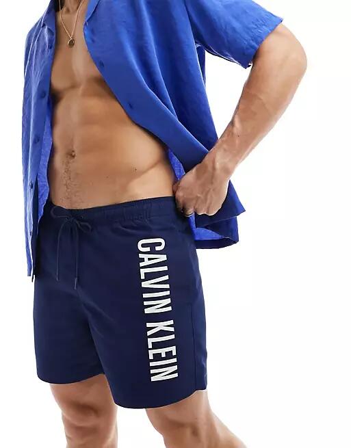 Calvin Klein intense power medium drawstring swim short in navy Cover