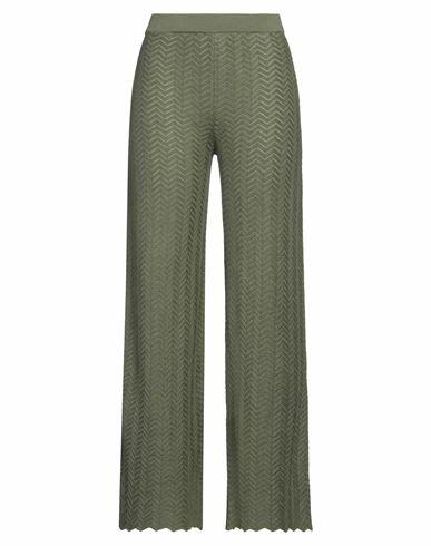 Fedeli Woman Pants Military green Linen, Cotton Cover