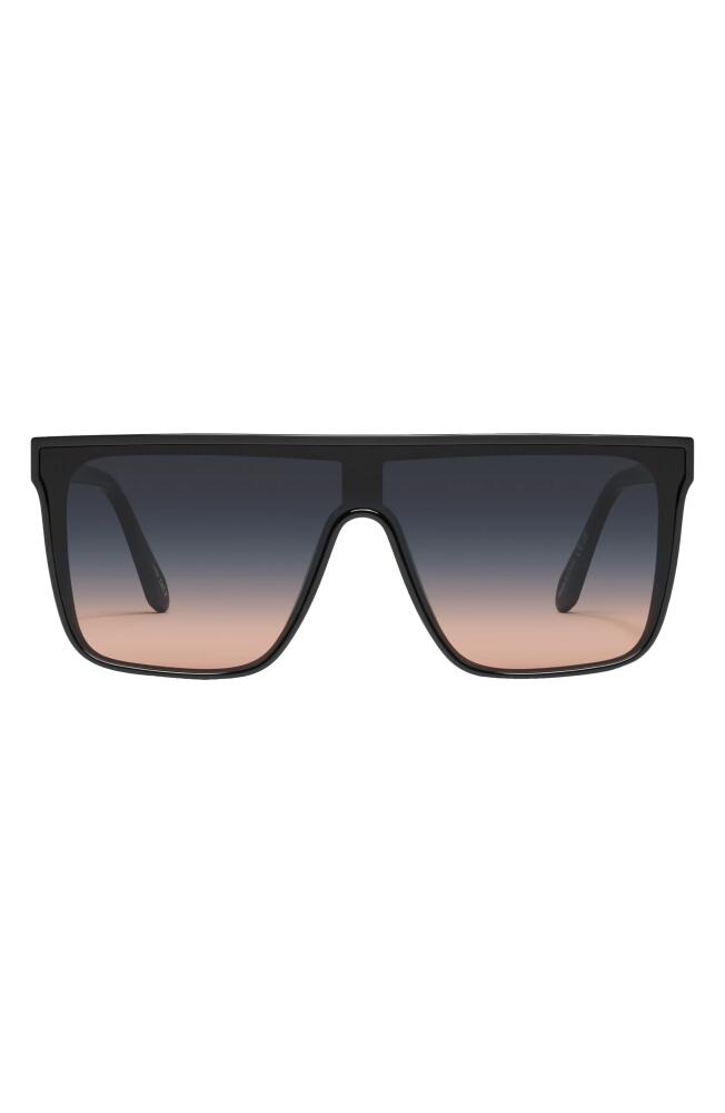 Quay Australia Nightfall 49mm Gradient Shield Sunglasses in Black/Black Fade Coral Cover