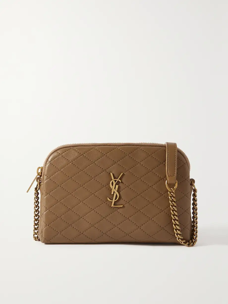 SAINT LAURENT - Gaby Quilted Leather Shoulder Bag - Brown Cover