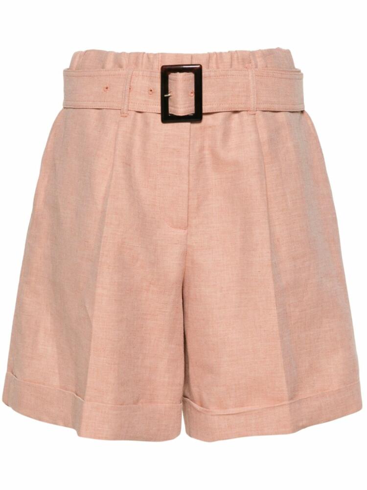 Lorena Antoniazzi belted pleated shorts - Pink Cover