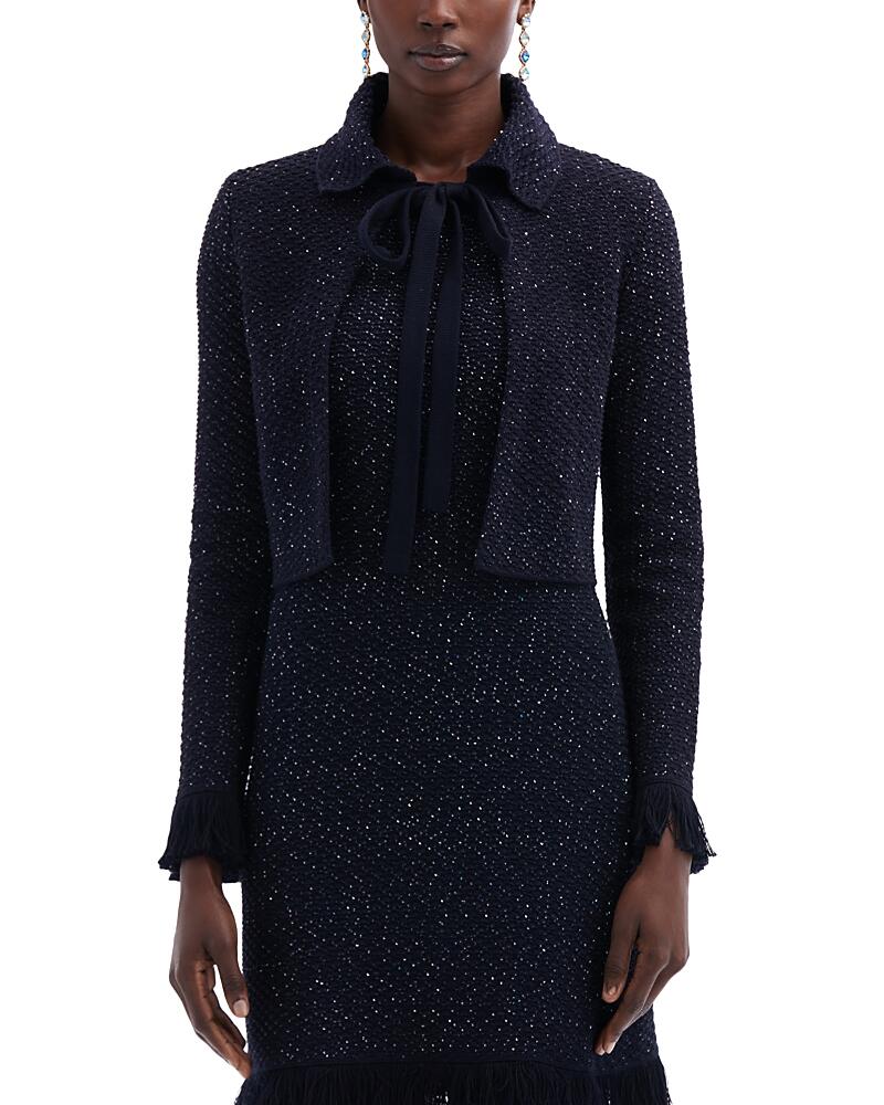 Oscar de la Renta Sequin Knit Jacket Cover