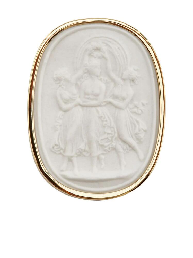 Simone Rocha embossed porcelain brooch - White Cover