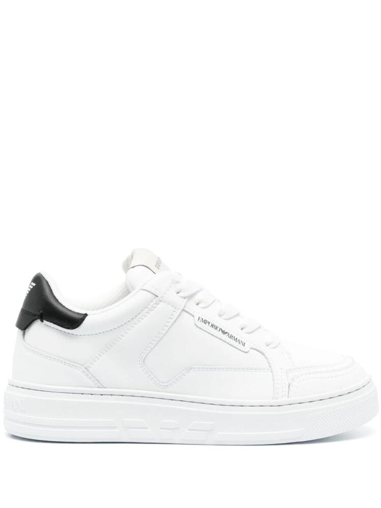 Emporio Armani logo-print low-top sneakers - White Cover