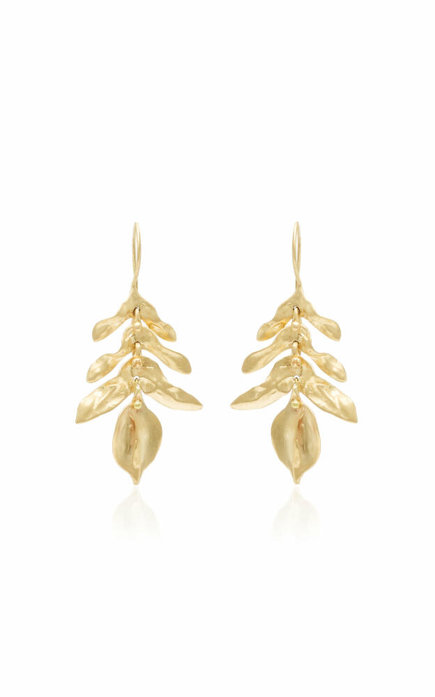 Ten Thousand Things - Short Wild Fern 10K Yellow Gold Earrings - Gold - Gifts For Her Cover