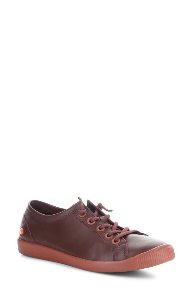 Softinos by Fly London Isla Sneaker in Dark Red Smooth Leather Cover