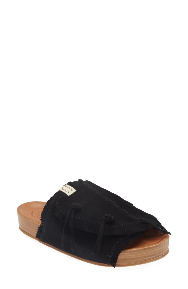 VISVIM Christo Folk Slide Sandal in Black Cover