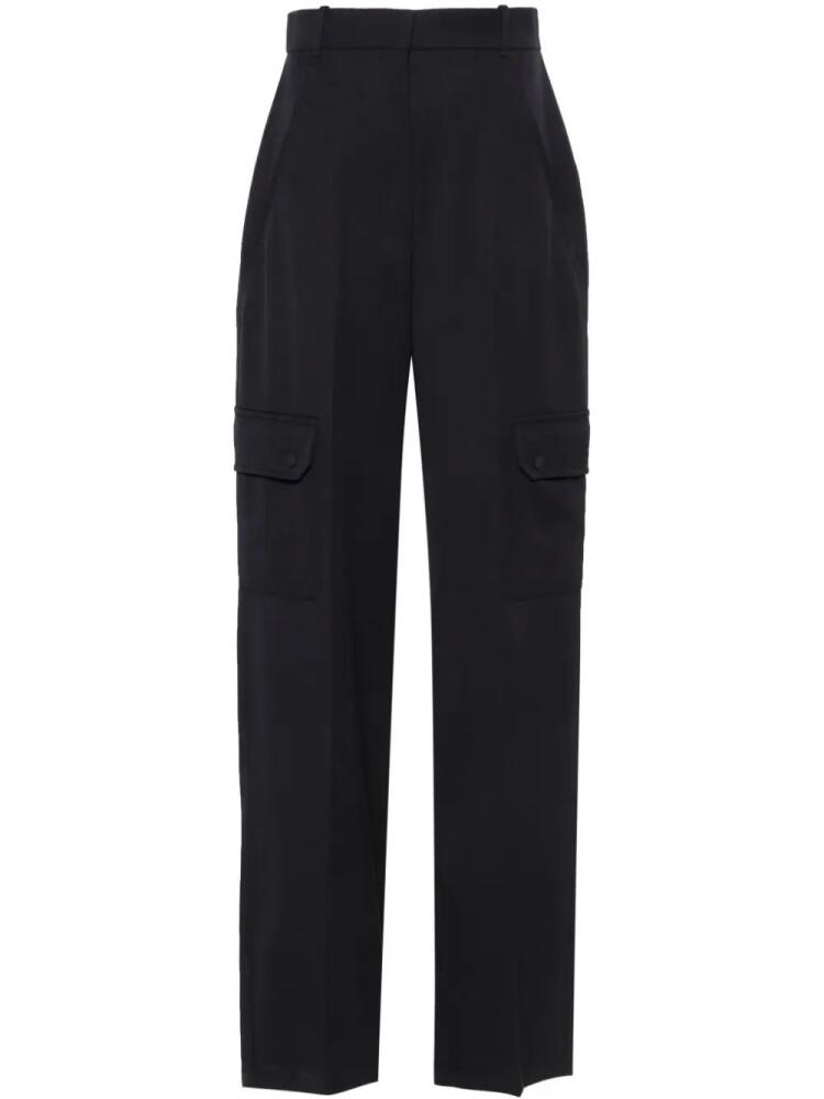 Alexander McQueen high-waist straight cargo pants - Blue Cover