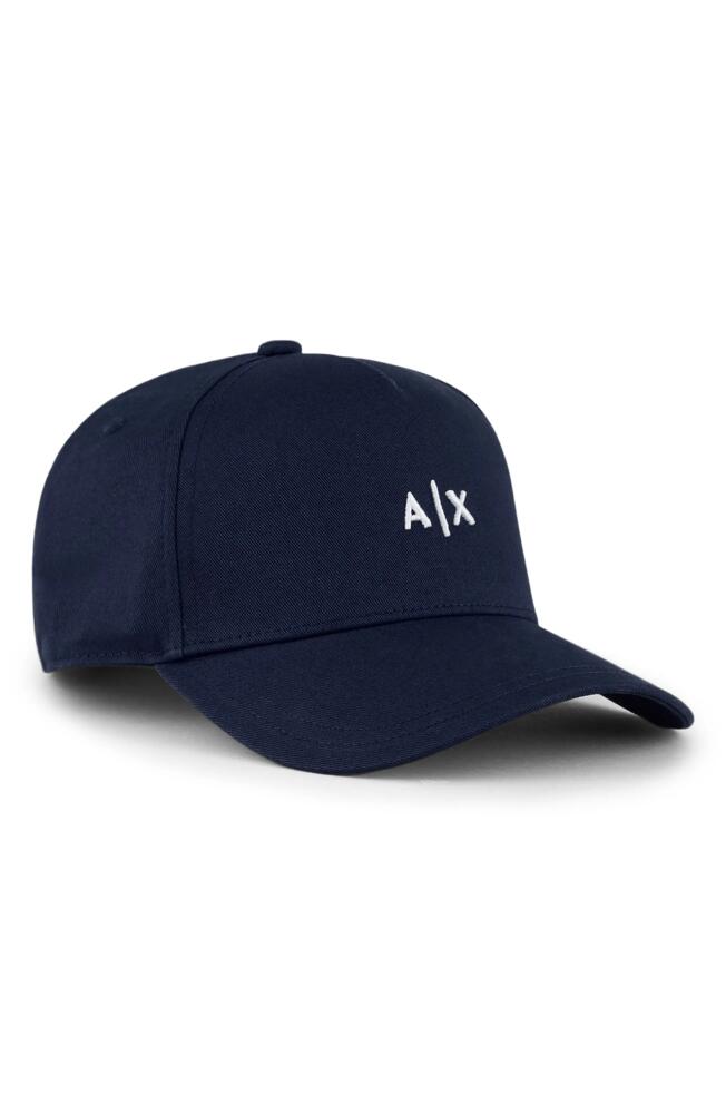 Armani Exchange Small Embroidered Logo Baseball Cap in Navy Cover