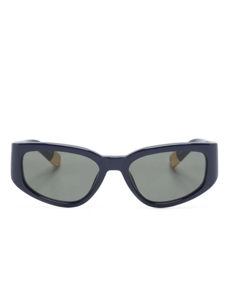 Jacquemus rectangle-frame sunglasses - Blue Cover