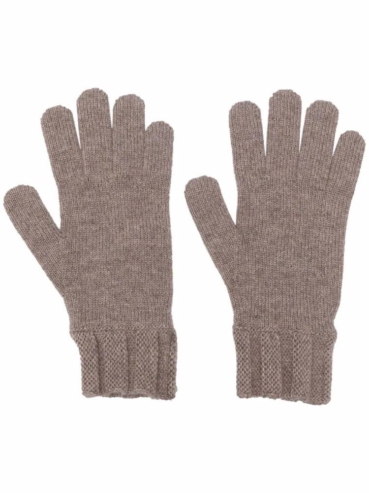 Woolrich knitted cashmere gloves - Neutrals Cover