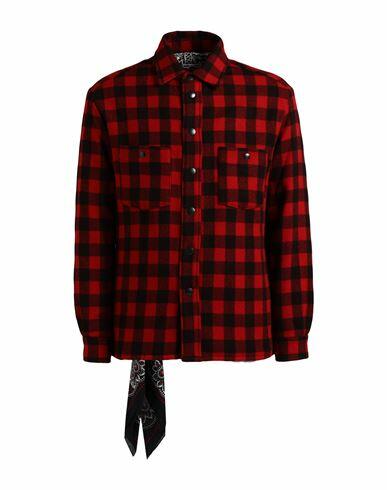 Destin Man Shirt Red Wool, Cashmere, Polyester Cover